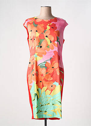 Robe mi-longue manches courtes manches courtes rouge SALLY NEW YORK femme