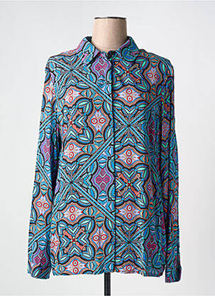 Chemisier coupe cintrée manches longues bleu TRUSSARDI JEANS femme