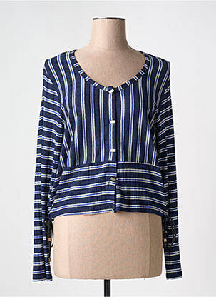 Veste casual col rond bleu 3322 femme