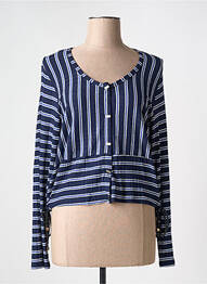 Veste casual col rond bleu 3322 femme