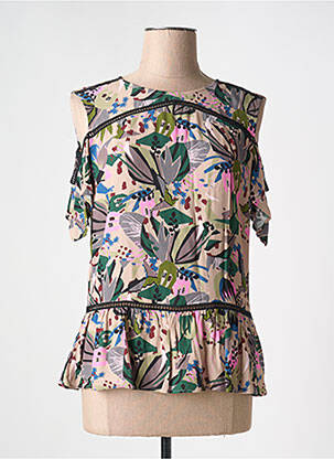 Blouse légère et transparente manches courtes vert TRUSSARDI JEANS femme