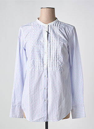 Chemisier coupe cintrée manches longues bleu TRUSSARDI JEANS femme