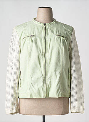Veste simili cuir vert RINO & PELLE pour femme