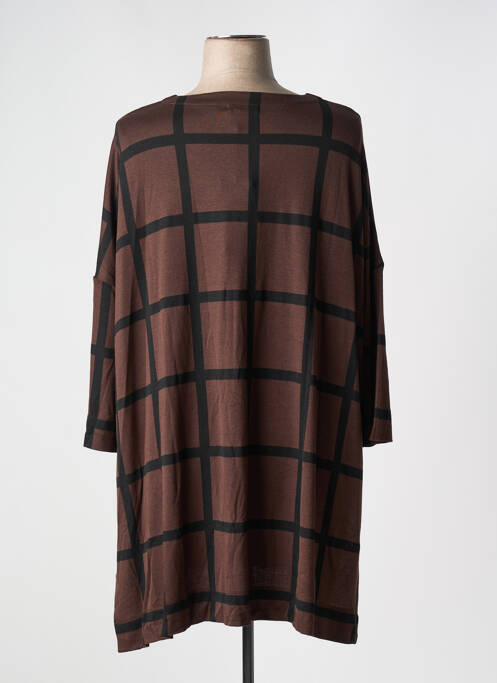 Pull tunique manches 3/4 manches 3/4 marron MASAI femme