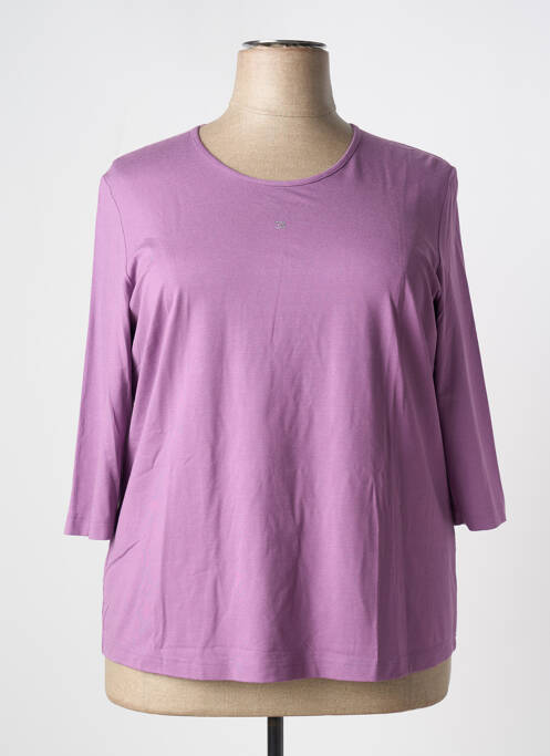 T-shirt sérigraphie avec strass manches 3/4 violet EUGEN KLEIN femme