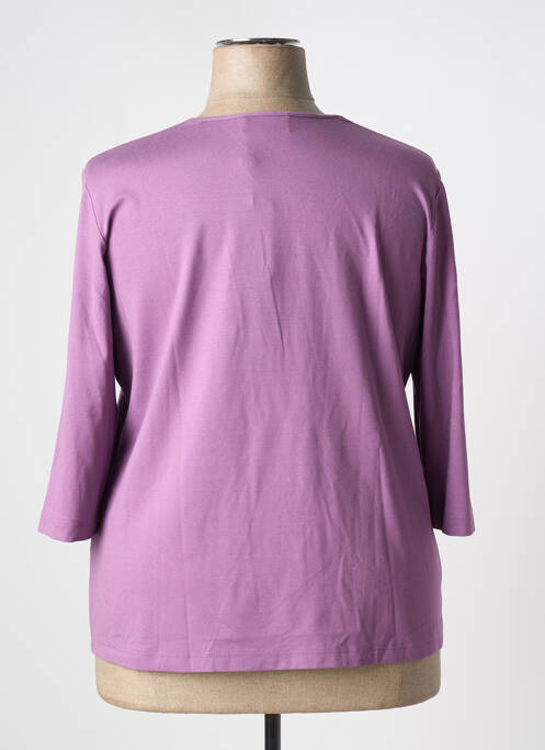 T-shirt sérigraphie avec strass manches 3/4 violet EUGEN KLEIN femme