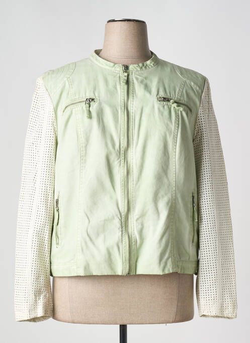 Veste simili cuir vert RINO & PELLE pour femme