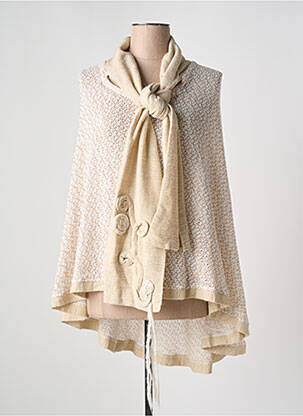 Poncho coupe ample beige MARILU femme