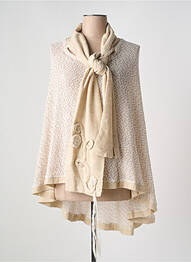 Poncho coupe ample beige MARILU femme