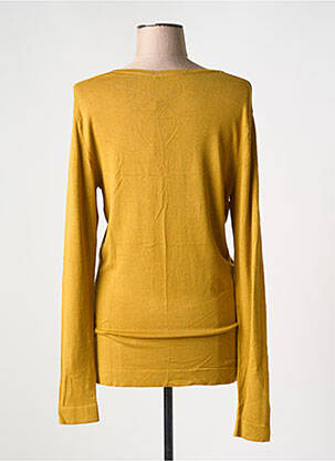 Pull coupe cintrée manches longues jaune ICHI femme