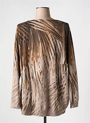 Pull stretch manches longues marron CRISTINA femme