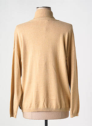 Pull col roulé stretch manches longues beige EUGEN KLEIN femme