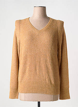 Pull tissage chiné manches longues beige CKS femme