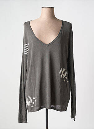 Pull tissage chiné manches longues gris MYRINE ANTWERP femme