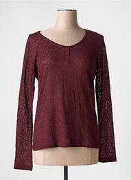 Top coupe cintrée manches longues rouge ONE STEP femme