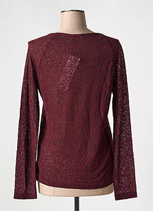 Top coupe cintrée manches longues rouge ONE STEP femme