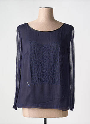 Blouse légère et transparente manches longues bleu ONE STEP femme
