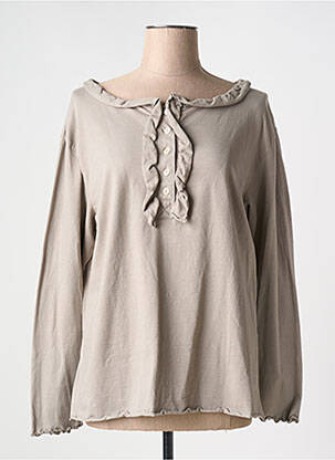 T-shirt manches longues manches longues gris AUREA VITA femme