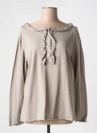 T-shirt manches longues manches longues gris AUREA VITA femme