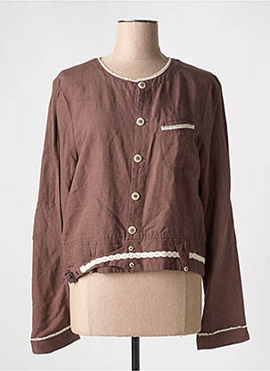 Veste casual col rond marron LOLA ESPELETA femme