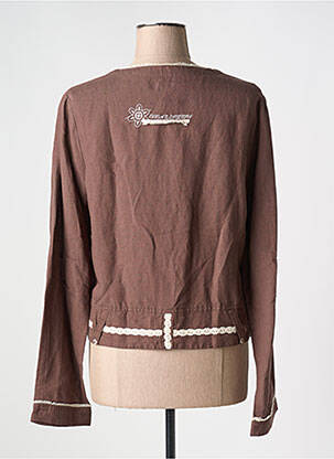 Veste casual col rond marron LOLA ESPELETA femme