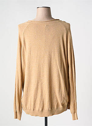 Pull tissage chiné manches longues beige SALLY NEW YORK femme