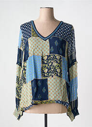 Blouse légère et transparente manches longues bleu CREAM femme