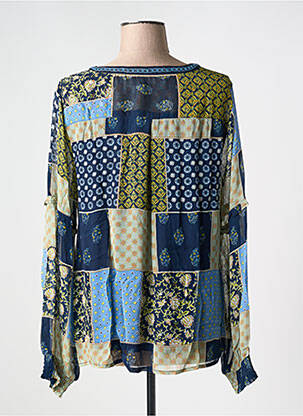 Blouse légère et transparente manches longues bleu CREAM femme