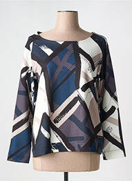 Blouse imprimé fantaisie manches longues bleu POUSSIERE D'ETOLE femme