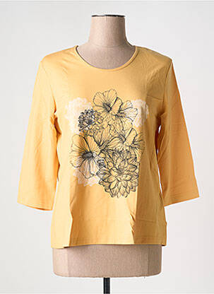 T-shirt manches 3/4 manches 3/4 jaune EUGEN KLEIN femme