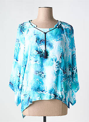 T-shirt manches 3/4 manches 3/4 bleu EUGEN KLEIN femme