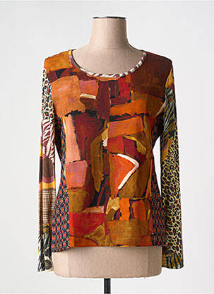 T-shirt manches longues manches longues marron OLIVIER PHILIPS femme