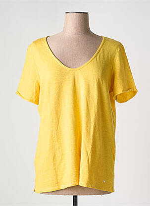 T-shirt col v manches courtes jaune KATMAI femme