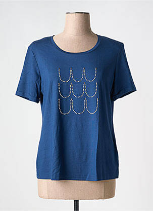 T-shirt stretch manches courtes bleu EUGEN KLEIN femme