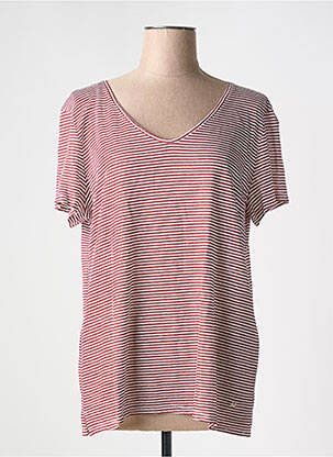 T-shirt col v manches courtes rouge KATMAI femme