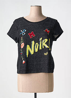 T-shirt coupe droite manches courtes noir MORGAN femme
