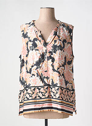 Blouse imprimé fleurs sans manche rose CREAM femme