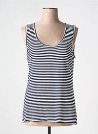 Débardeur stretch sans manche bleu POUSSIERE D'ETOLE femme