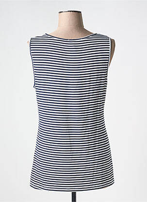 Débardeur stretch sans manche bleu POUSSIERE D'ETOLE femme