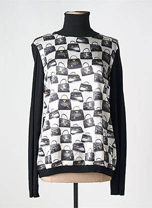 Pull col roulé noir POUSSIERE D'ETOLE pour femme