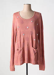 Pull tunique rose ICHI pour femme seconde vue