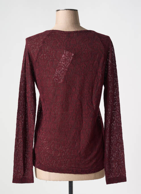 Top coupe cintrée manches longues rouge ONE STEP femme
