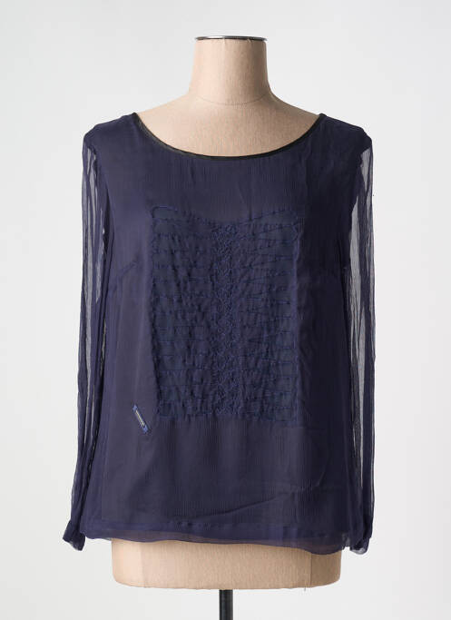 Blouse légère et transparente manches longues bleu ONE STEP femme