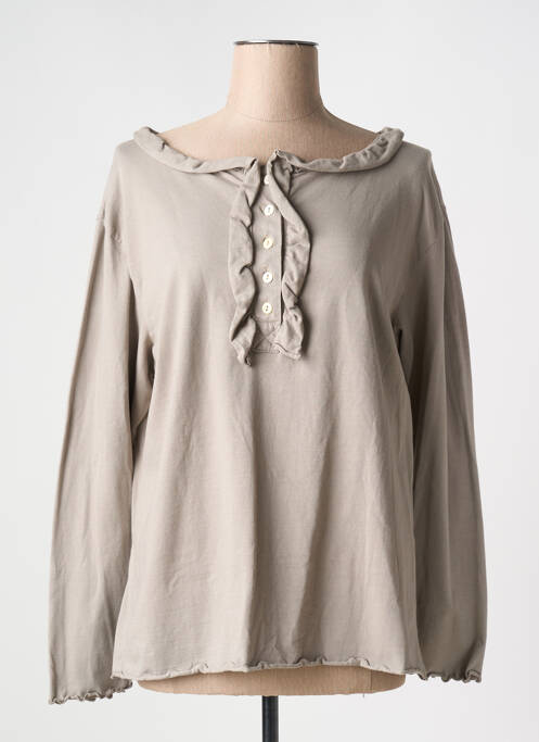 T-shirt manches longues manches longues gris AUREA VITA femme