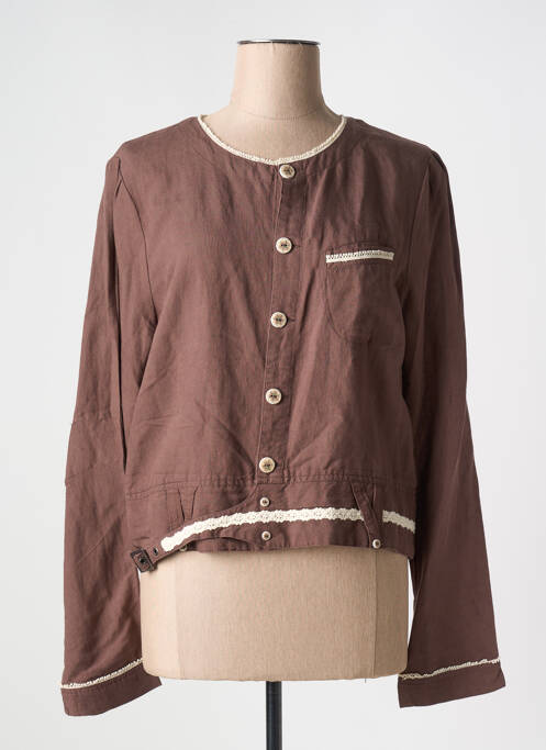Veste casual col rond marron LOLA ESPELETA femme