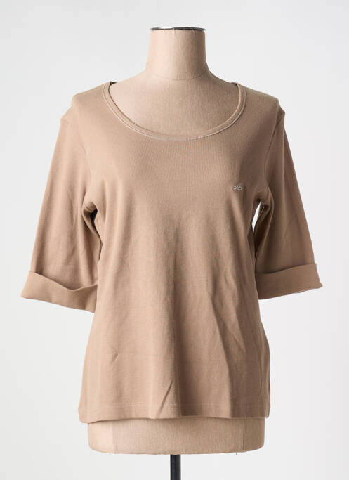 T-shirt stretch manches 3/4 marron ARMOR LUX femme