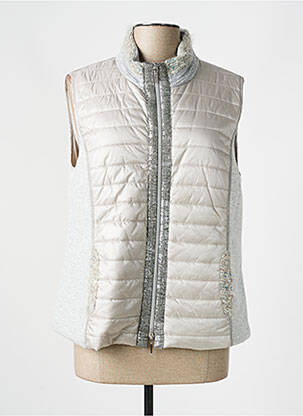 Doudoune poches sans capuche gris JUST WHITE femme