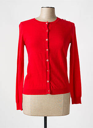 Gilet manches longues col rond rouge MAUD & SACHA femme