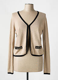 Gilet manches longues stretch beige CRISTINA femme