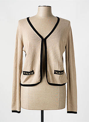 Gilet manches longues stretch beige CRISTINA femme